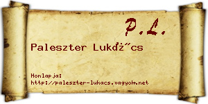 Paleszter Lukács névjegykártya